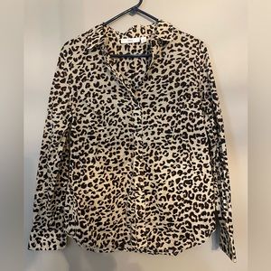 1901 button up blouse leopard print